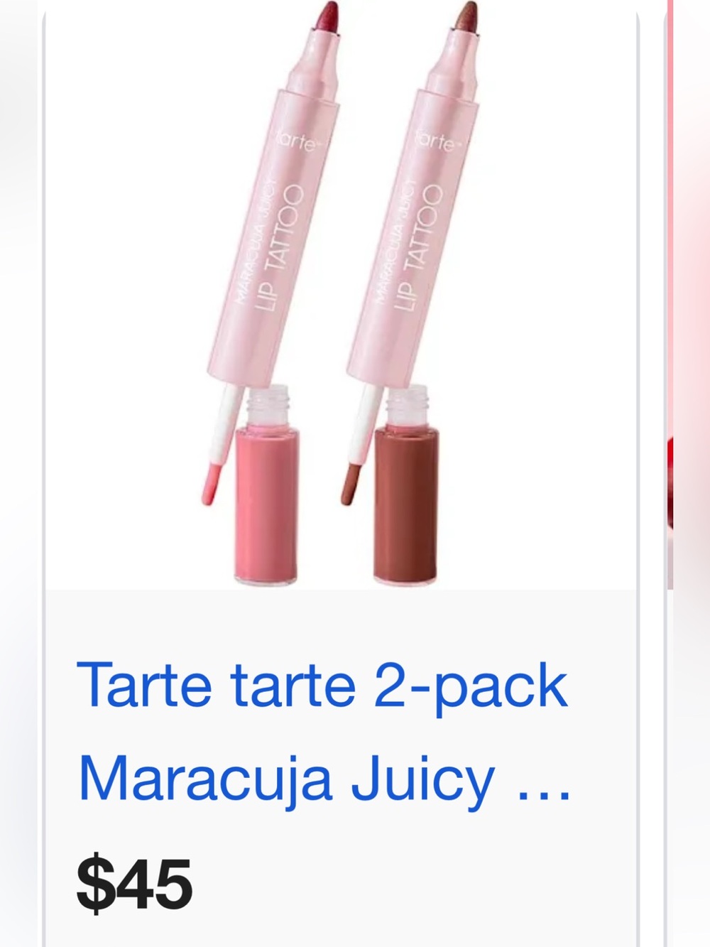 tarte Maracuja Juicy Lip Tattoo - Purple Packaging